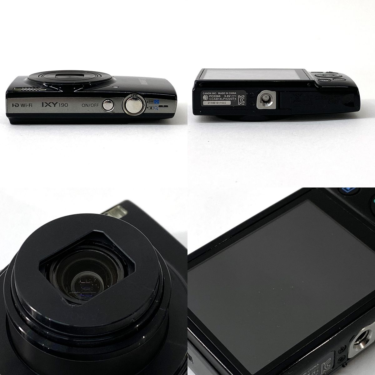 Canon キヤノン IXY 190 ブラック コンパクトデジタルカメラ ※中古