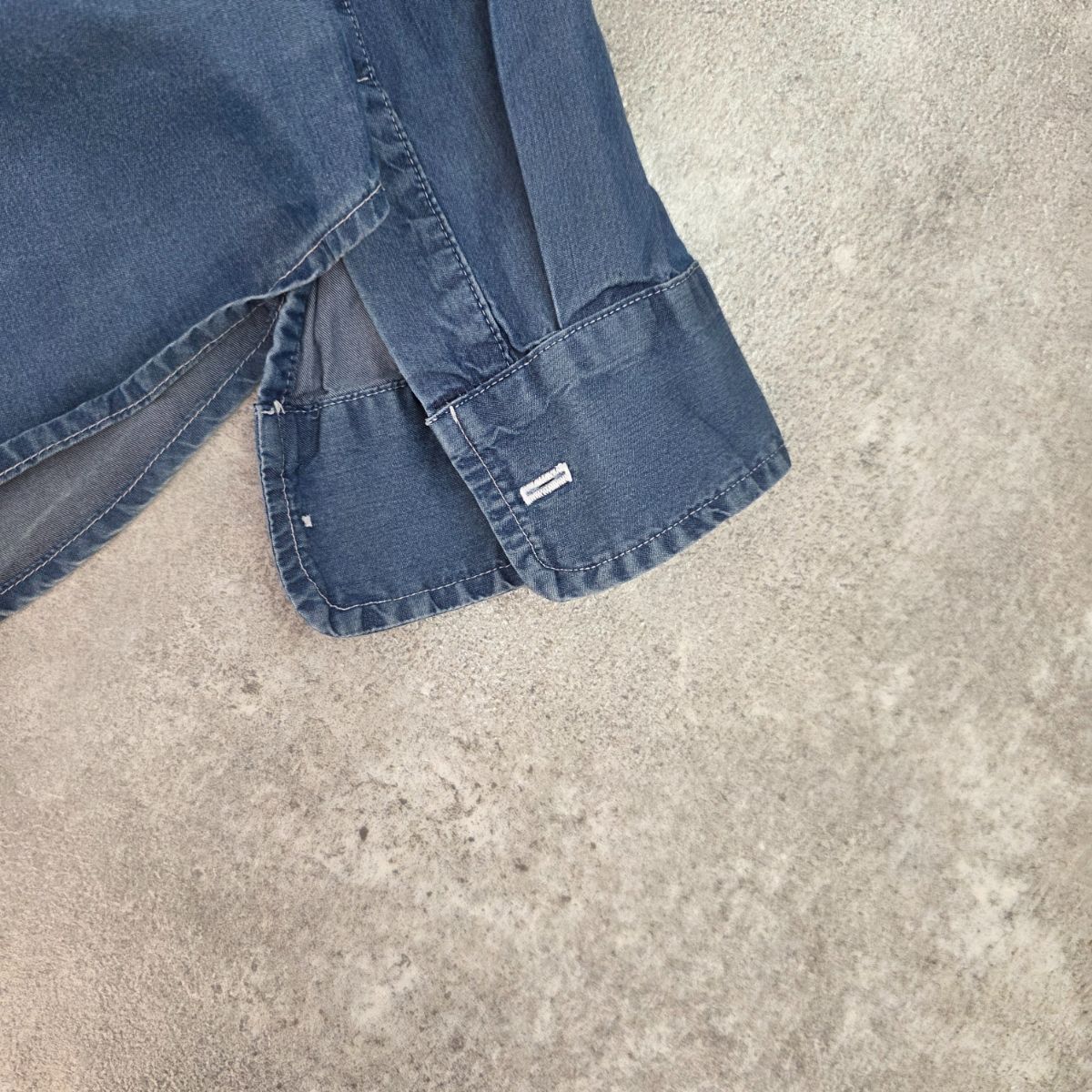 美品＊フランクアンドアイリーン BARRY コットン長袖シャツ ブルーデニム 24-GALWAY-1986-BARRY-VWD-