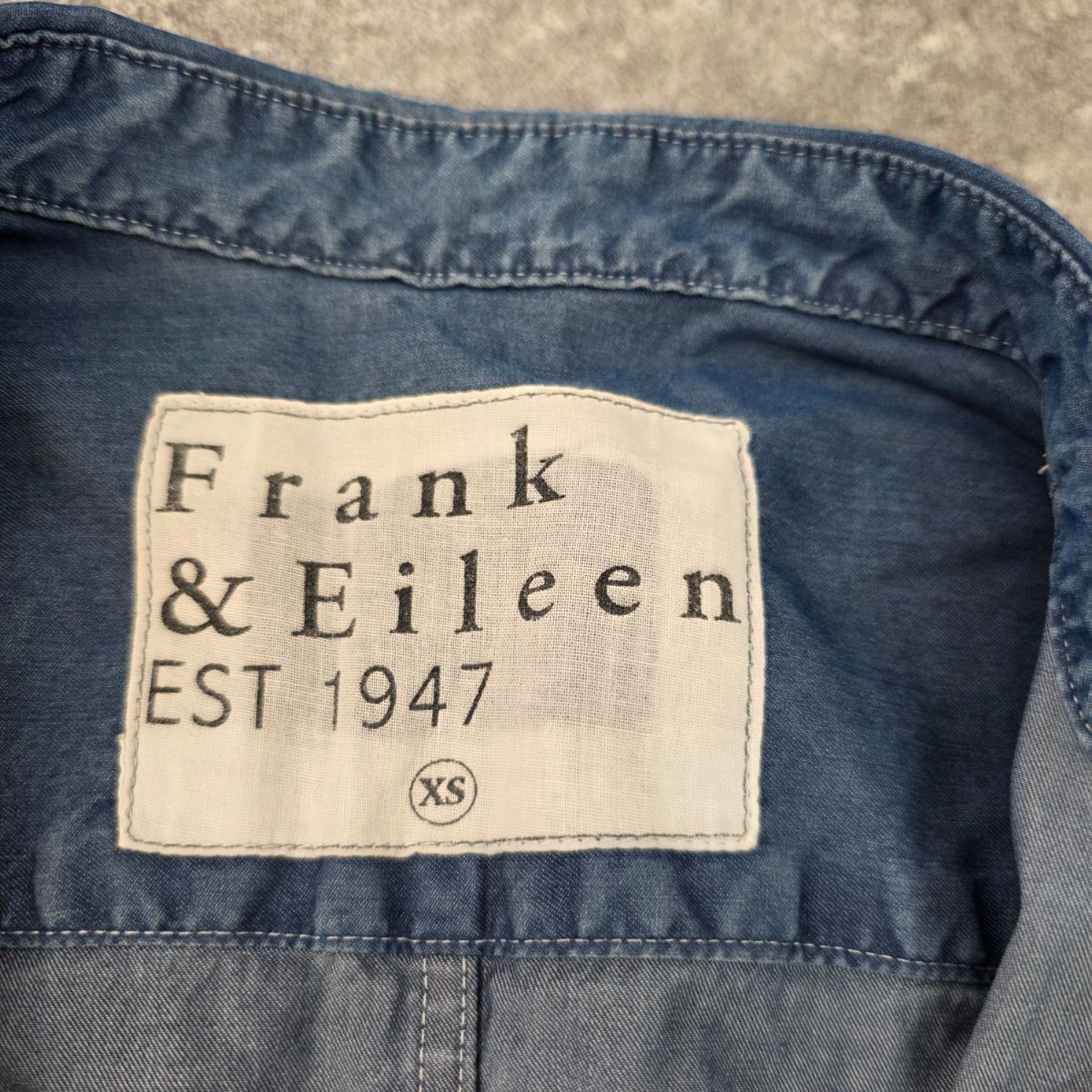 美品＊フランクアンドアイリーン BARRY コットン長袖シャツ ブルーデニム 24-GALWAY-1986-BARRY-VWD-