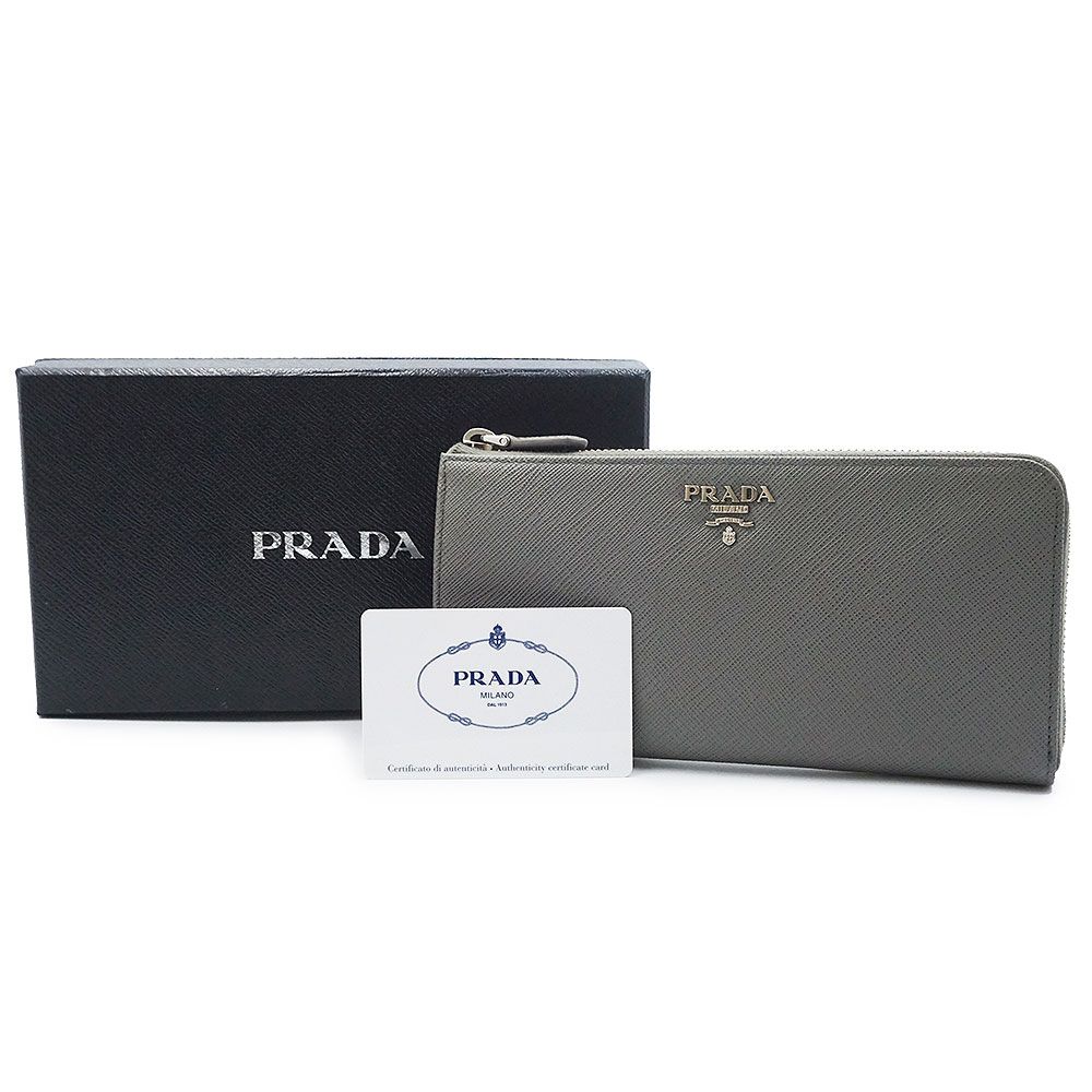 プラダ L字ファスナー ジップ 長財布 サフィアノ サフィアーノ メタル