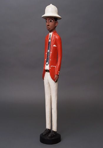 アフリカ コートジボワール コロン人形 XLサイズ No.14 レッド