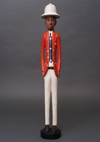 アフリカ コートジボワール コロン人形 XLサイズ No.14 レッド