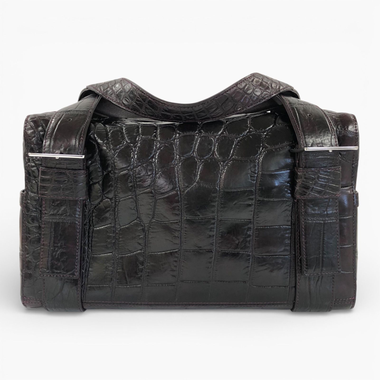 未使用 BEAUGRAND ボーグラン マットクロコダイ ハンドバック ボストン