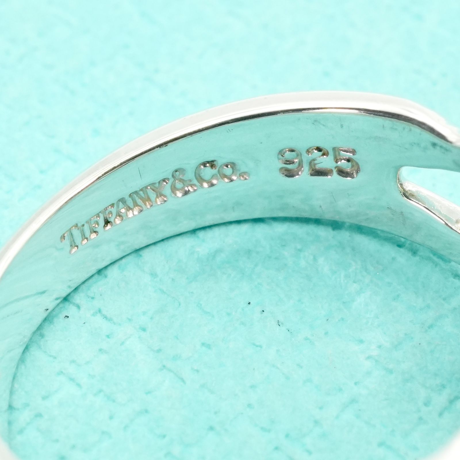 極美品9号 ティファニー トリプル ラビングハート リング/25-2606