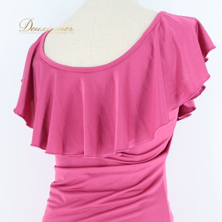 Chacott チャコット 社交ダンス衣装 上下セット ツーピース フリルピンク 社交ダンス 衣装 チャコット Chacott ツーピース セットアップ