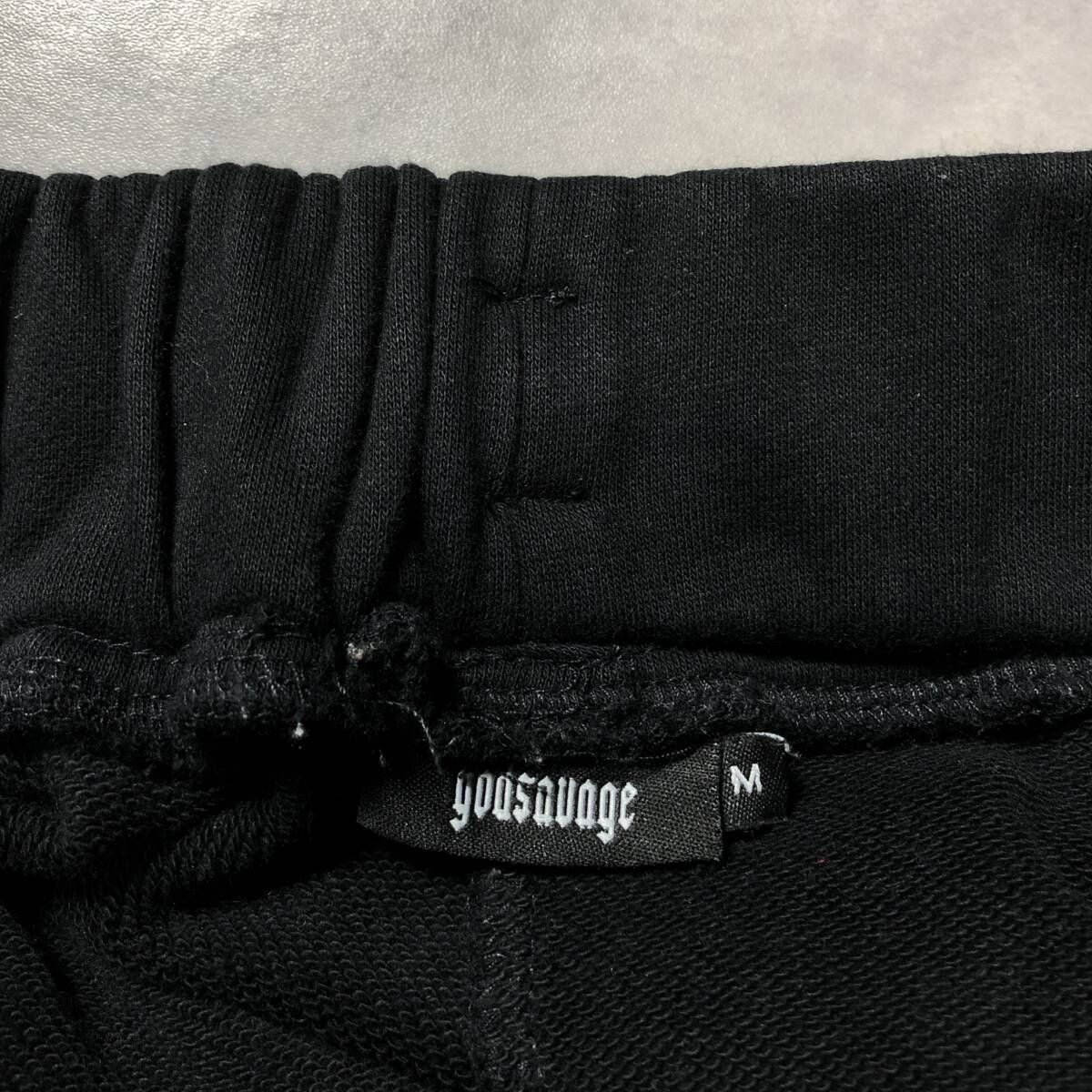 godsavage ブラックショートパンツ M GQ4445◇godsavage：LOGO SHORTS◇M◇ブラック系 ゴットサヴェージ
