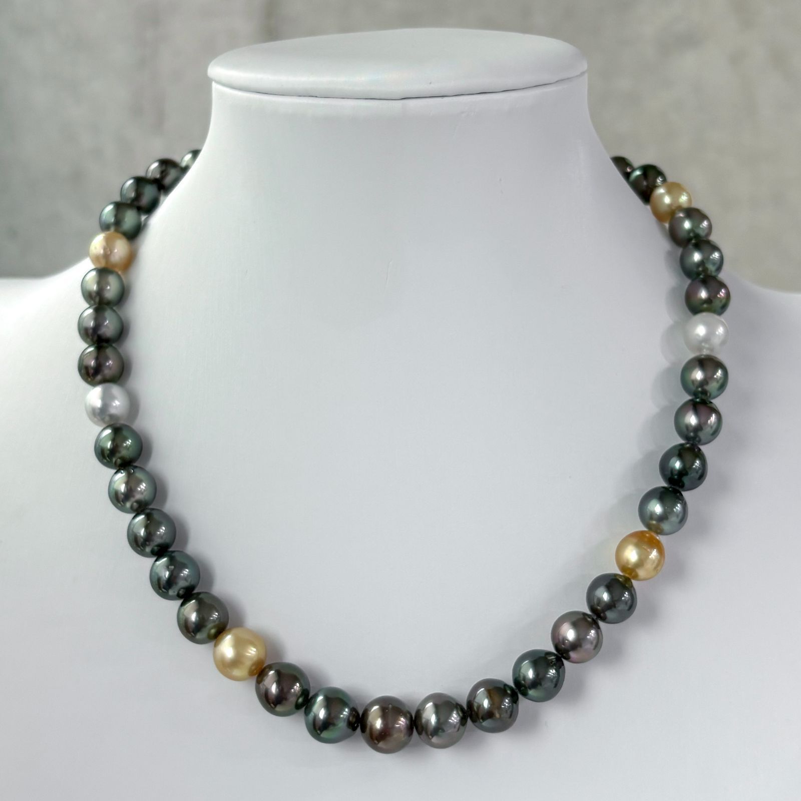 黒蝶＆白蝶真珠 9.1-10.8mm マルチカラー ネックレス 本真珠 - メルカリ
