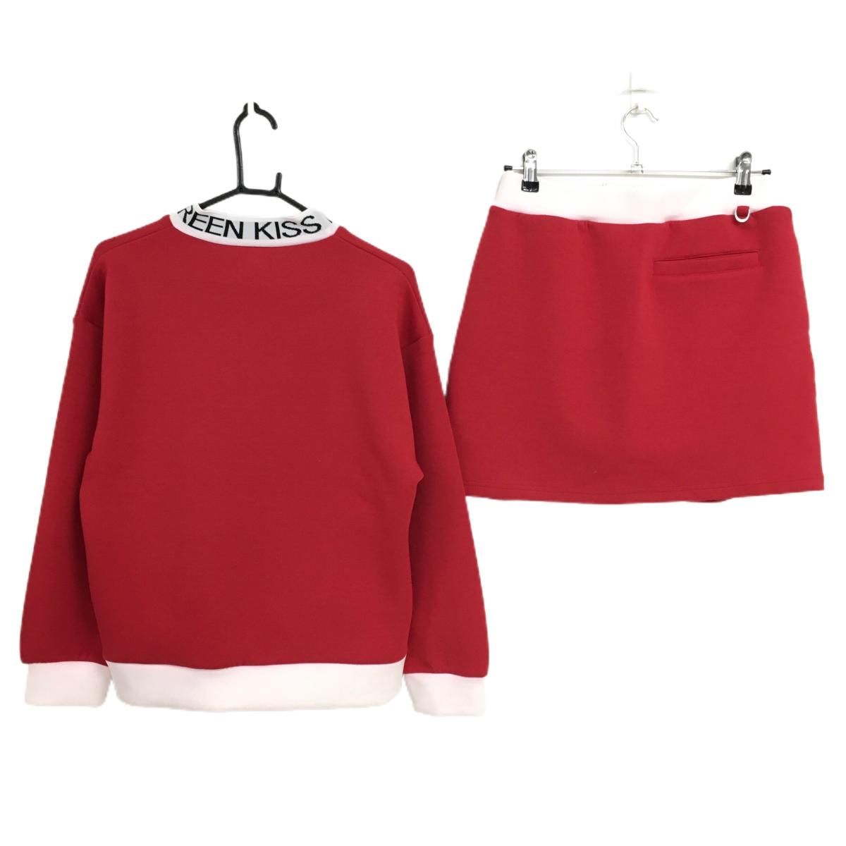 Kiss on the green セットアップ サイドライン 赤 スウェット Kiss on the green セットアップ サイドライン 赤 スウェット ゴルフ