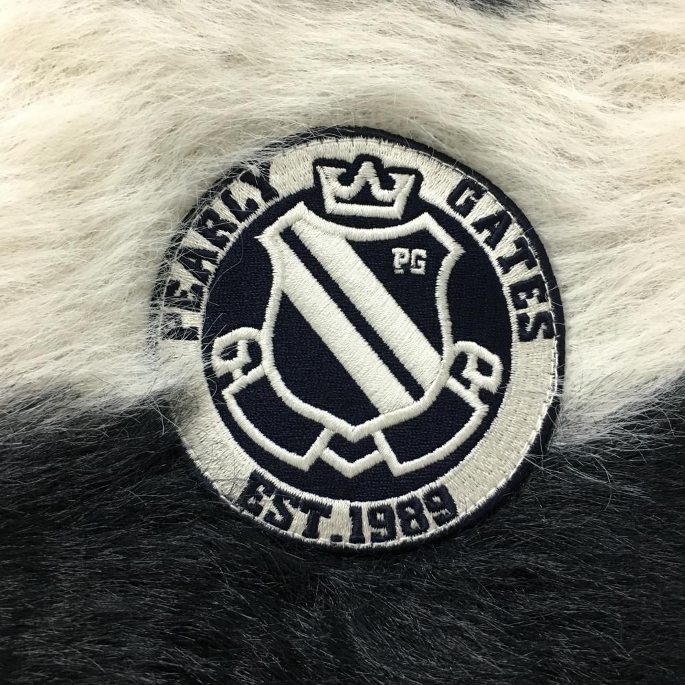 美品】パーリーゲイツ ニットジャケット 白×ネイビー 裏地付き 一部