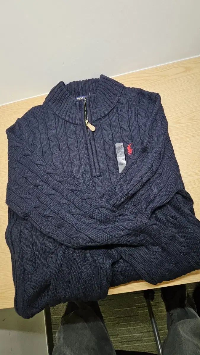 POLO RALPH ケーブルニット ネイビー LAUREN ポロラルフローレン M