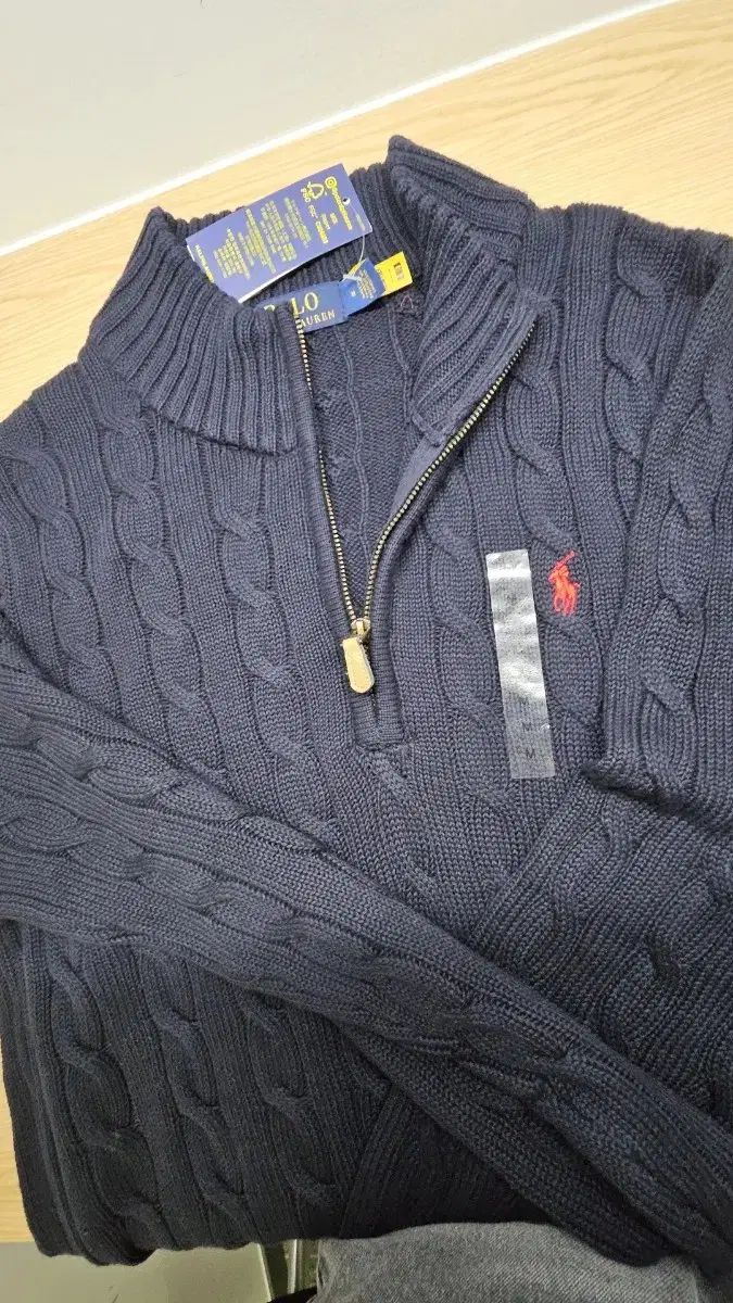 POLO RALPH ケーブルニット ネイビー LAUREN ポロラルフローレン M