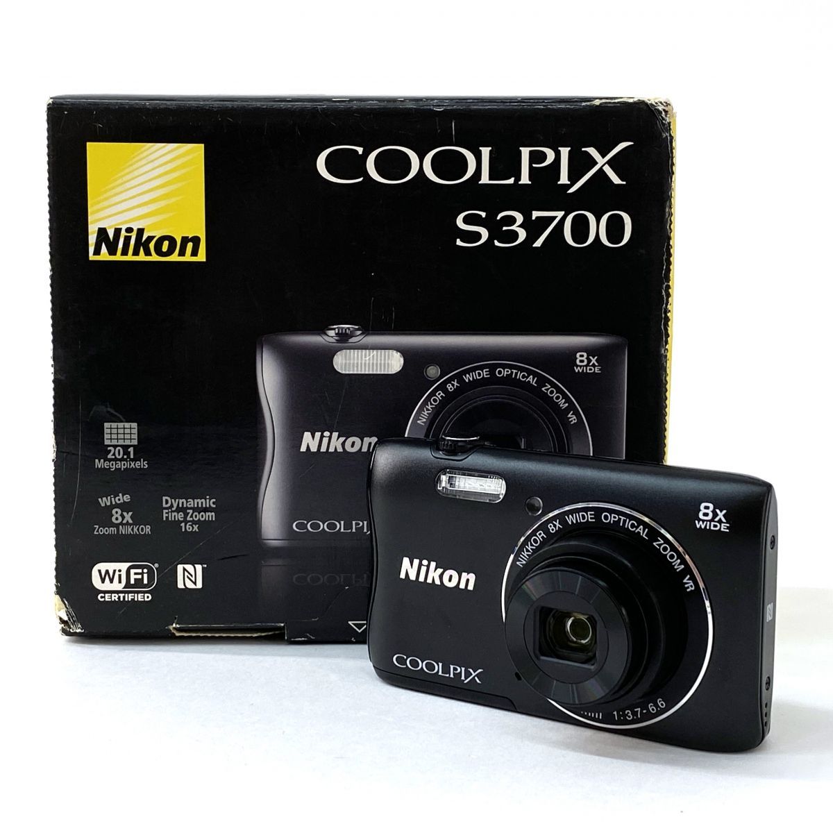 Nikon ニコン COOLPIX S3700 ブラック コンパクトデジタルカメラ ※中古