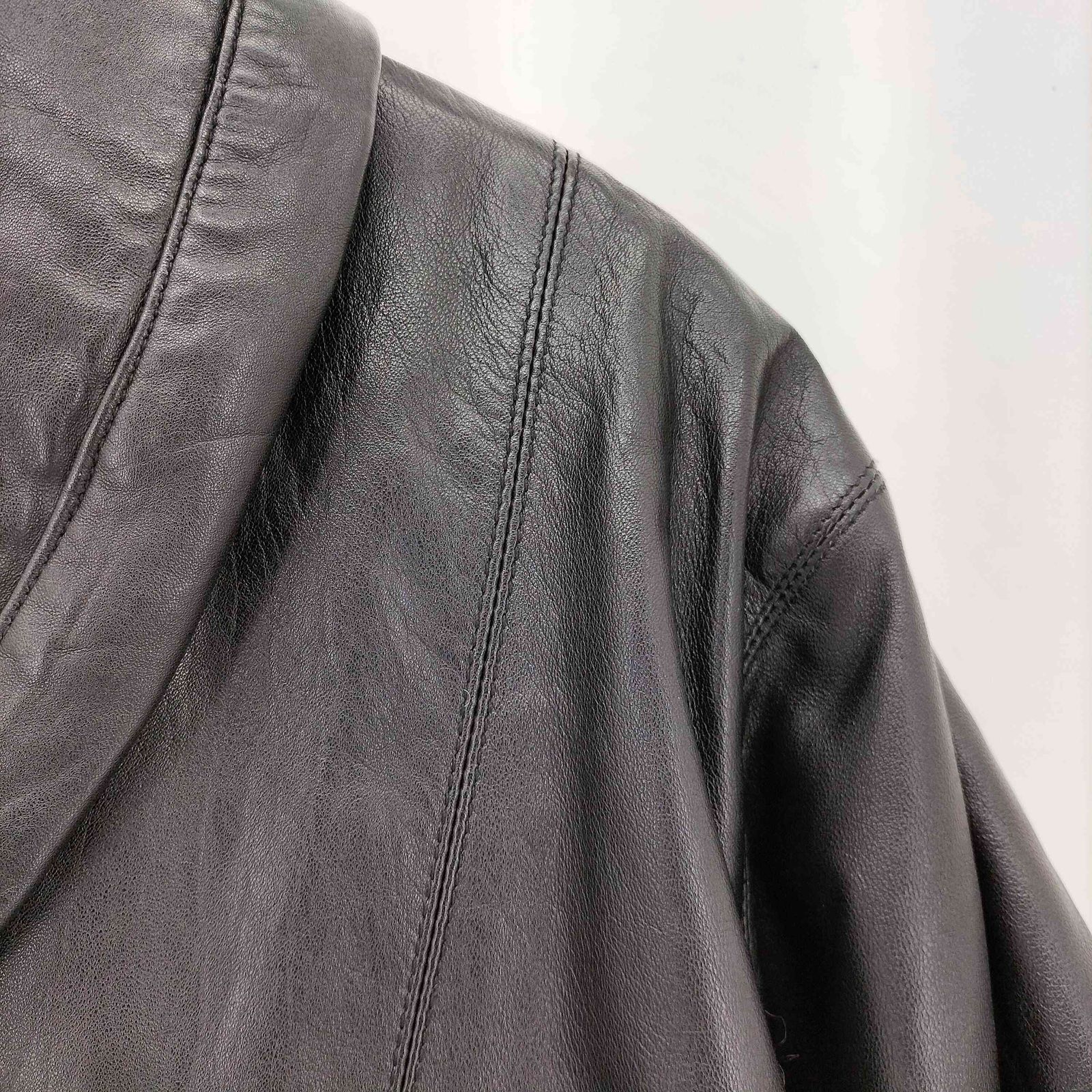 ユーズドフルギ USED古着 ショール ラムレザーハーフコート レディース