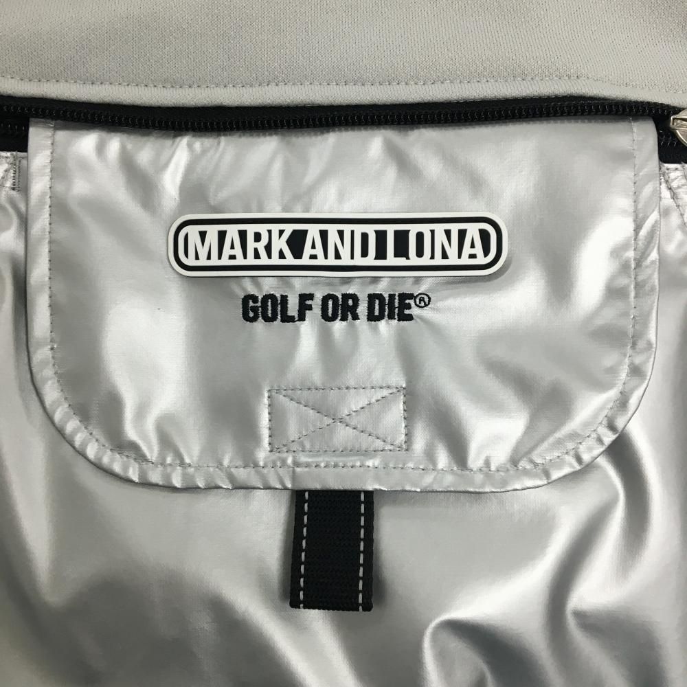 超美品】マークアンドロナ フード付ブルゾン グレー×シルバー 異素材