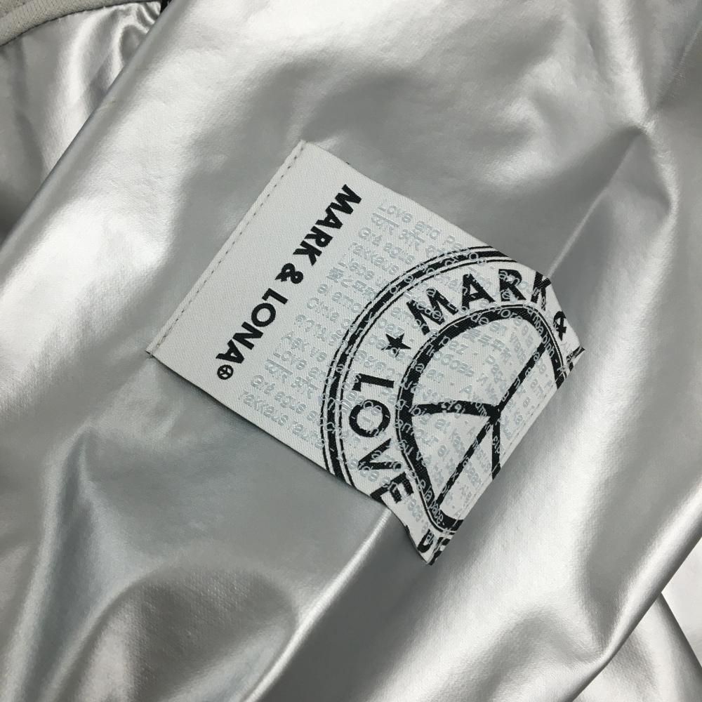 超美品】マークアンドロナ フード付ブルゾン グレー×シルバー 異素材