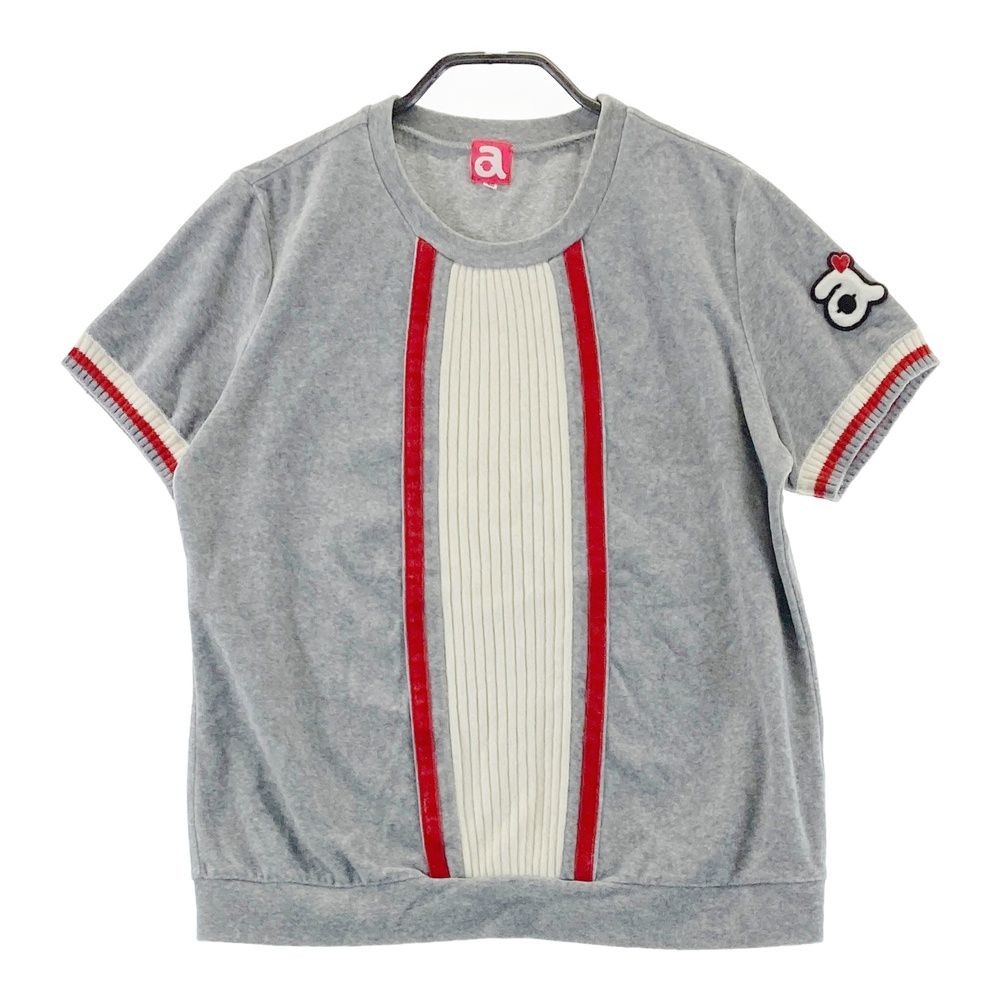 サイズ：40 ARCHIVIO アルチビオ ベロア 半袖Tシャツ グレー系