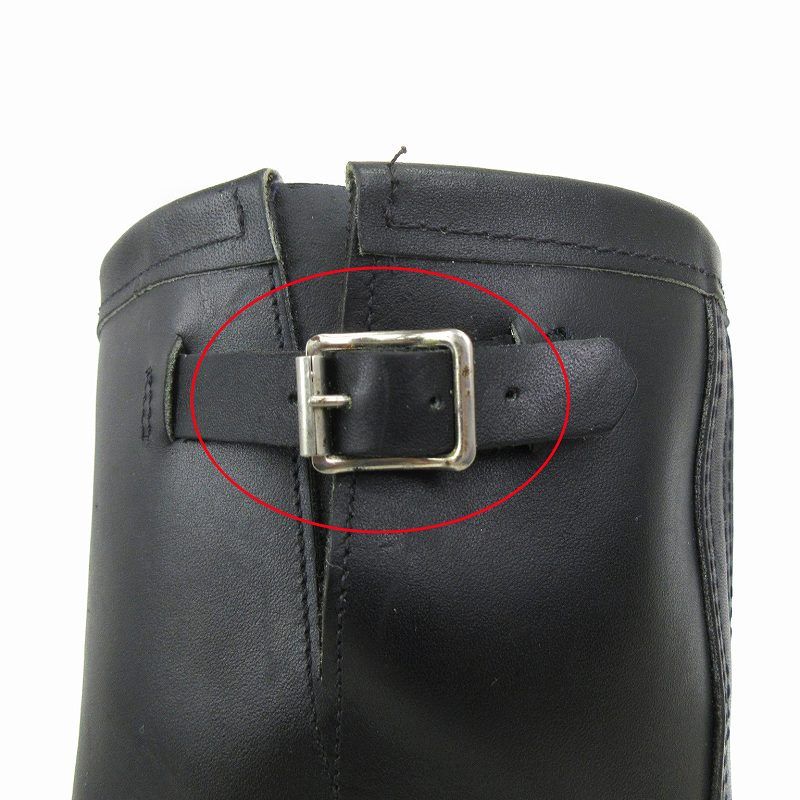 【中古】ジョージア ia エンジニアブーツ レザー ミドル丈 10 27cm位 黒 ブラック メンズ ジョージア Georgia エンジニアブーツ レザー ミドル丈 10 27cm位 黒