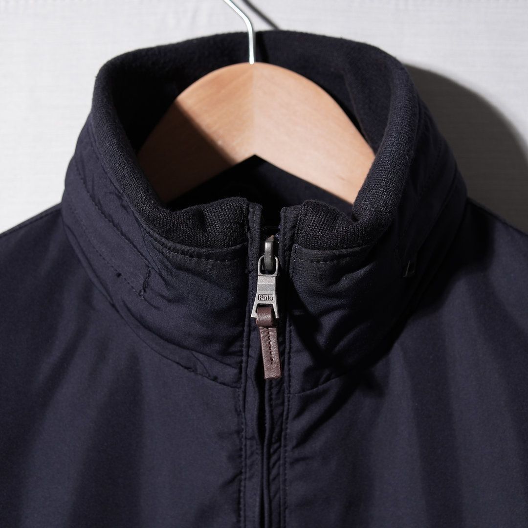 古着 90s ポロ ラルフローレン 刺繍ロゴ ブルソンジャケット ブラック L 90s ポロラルフローレン Polo by Ralph Lauren 中綿 ナイロン