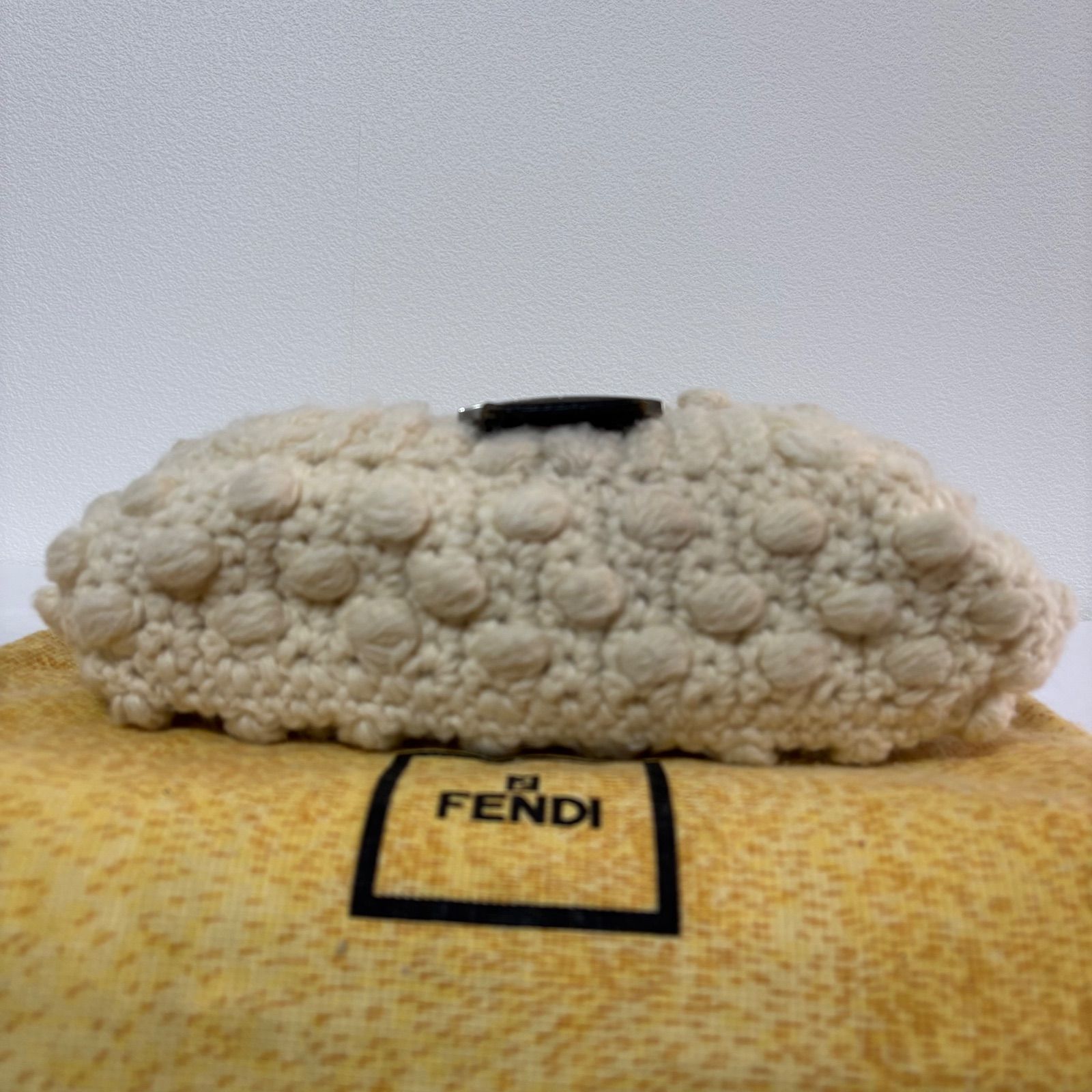 【訳あり】フェンディFENDIウール編みニットマンマバケット ショルダーバッグ FENDI Mamma Baguette knit フェンディ マンバケット ウール ニット