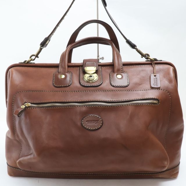2512-32 ヘルツ ボストンバッグ ダレスバッグ HERZ レザー製 ブラウン