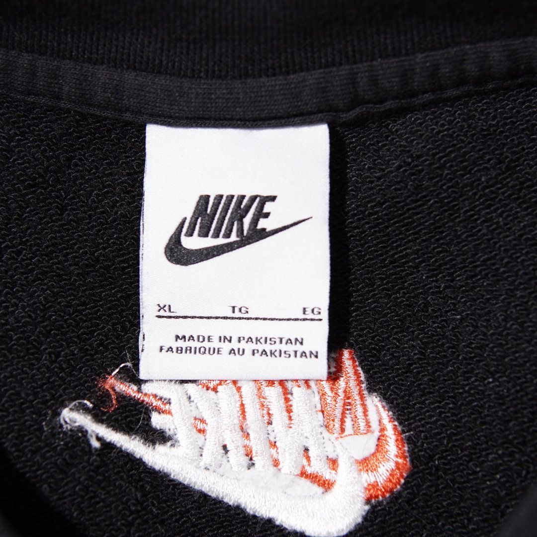 極美品 ナイキ NIKE スウェット XL ブラック スウッシュ ロゴ刺繍 裏毛