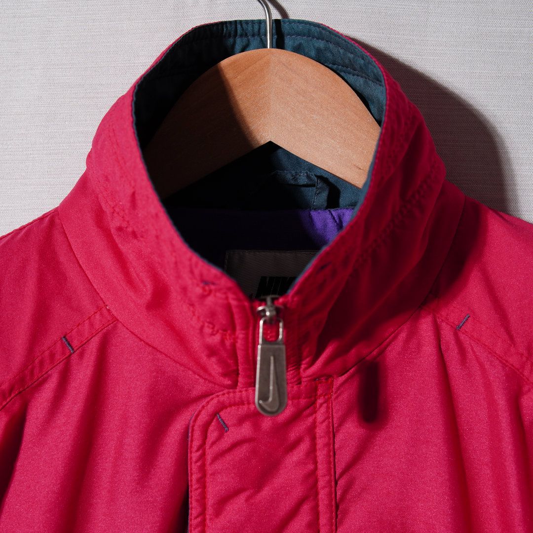 90s ナイキ NIKE ナイロンジャケット L マゼンタ ヴィンテージ Vintage
