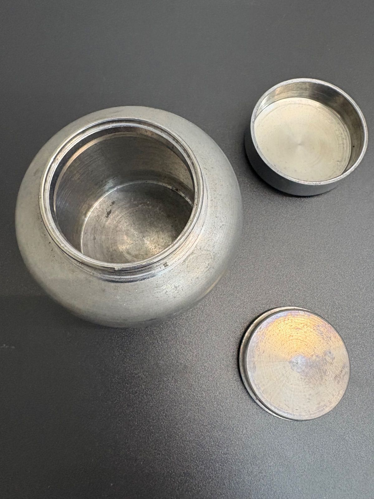 お値下げ【煎茶道具】　英祥堂　錫製　　茶筒 お値下げ【煎茶道具】 英祥堂 錫製 茶筒 Yahoo!オークション -「英祥堂