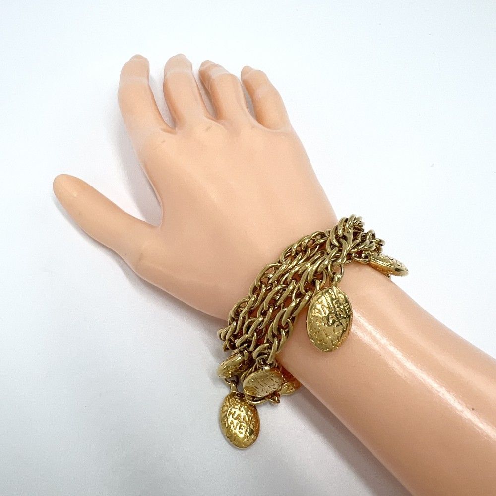 シャネル ブレスレット レディース ロゴ 3連 オーバル チェーン