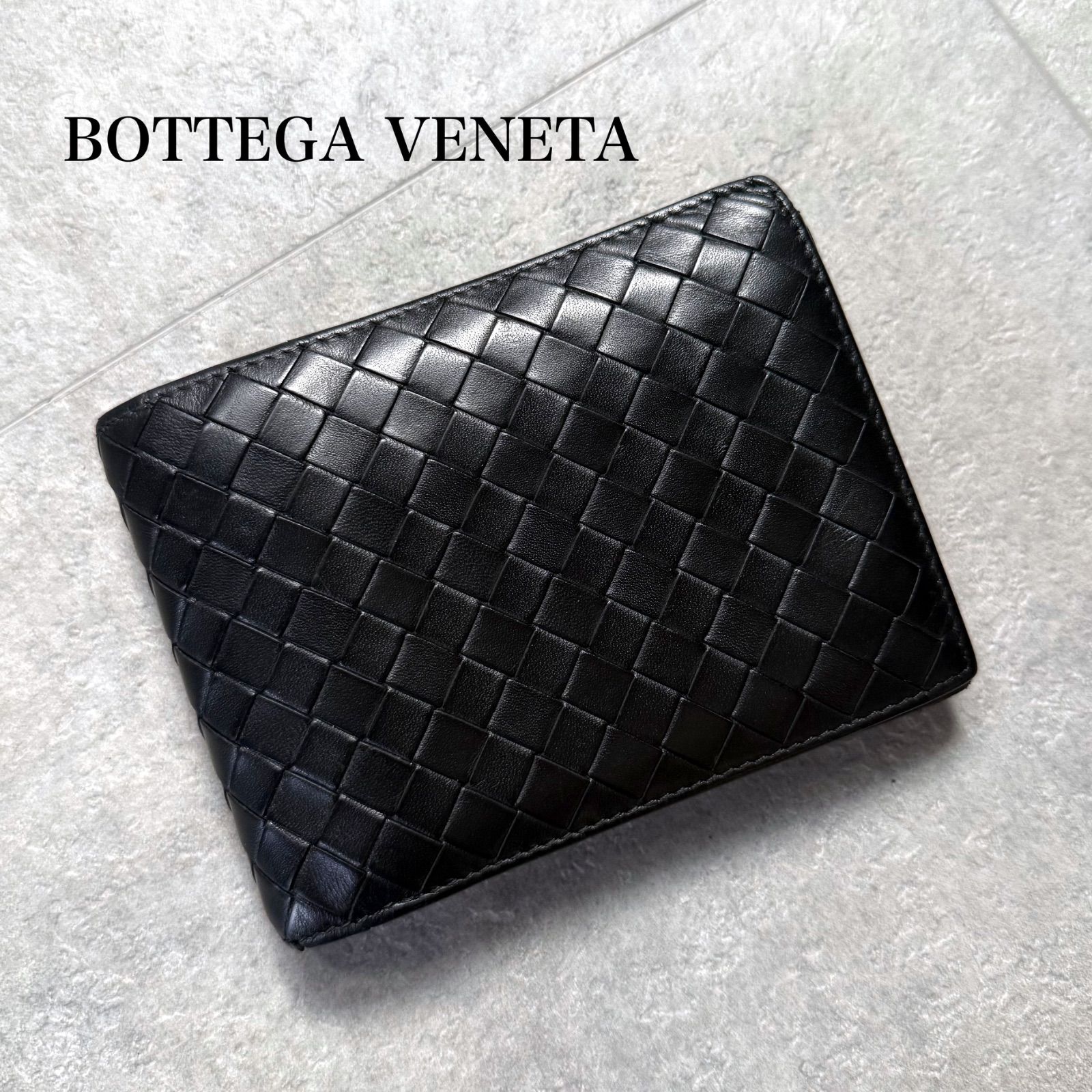 美品 BOTTEGA VENETA ボッテガヴェネタ イントレチャート 二つ折り財布 