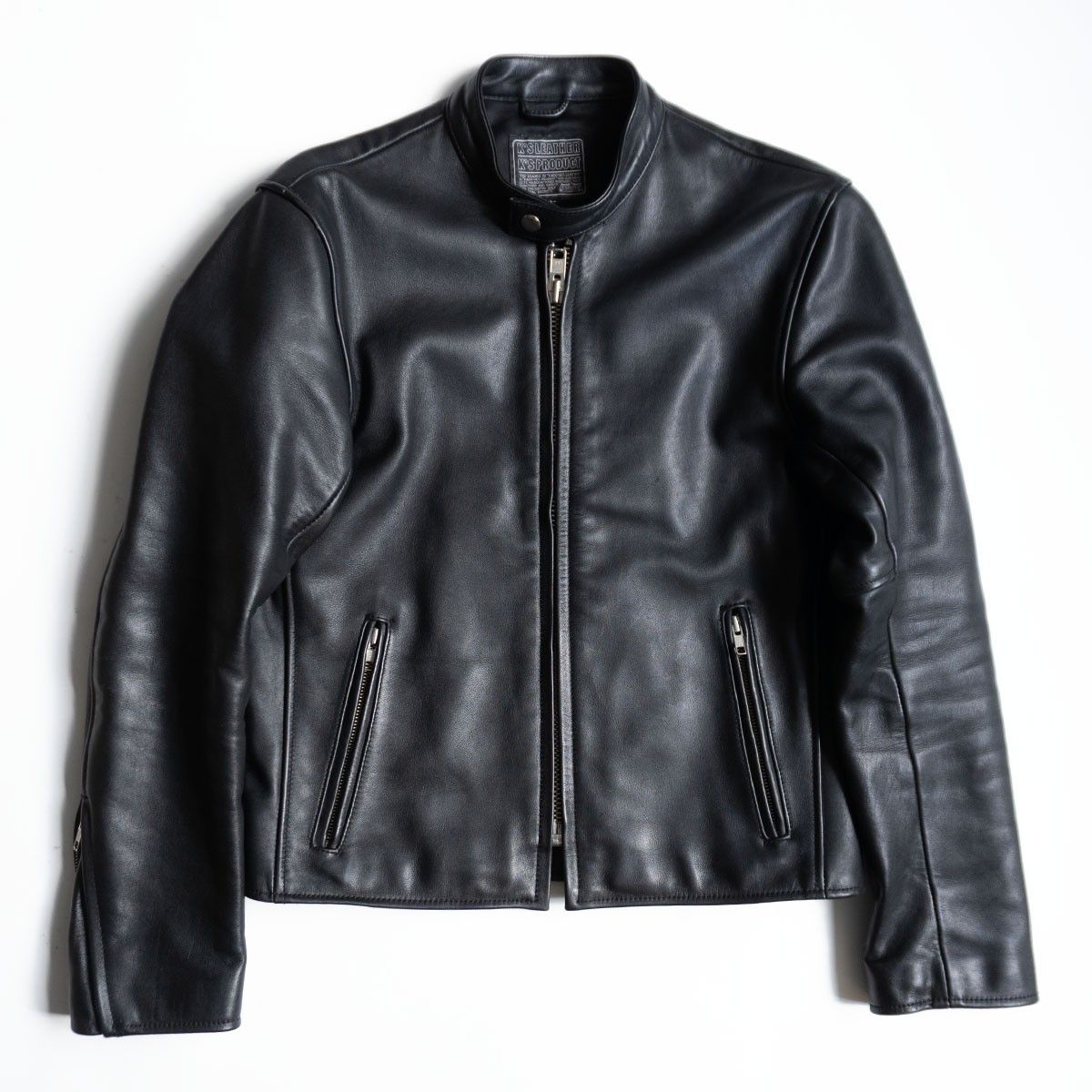 KADOYA ブラック レザー シングルライダース 革ジャン 襟付きシングル レザージャケット｜カドヤ公式オンライン