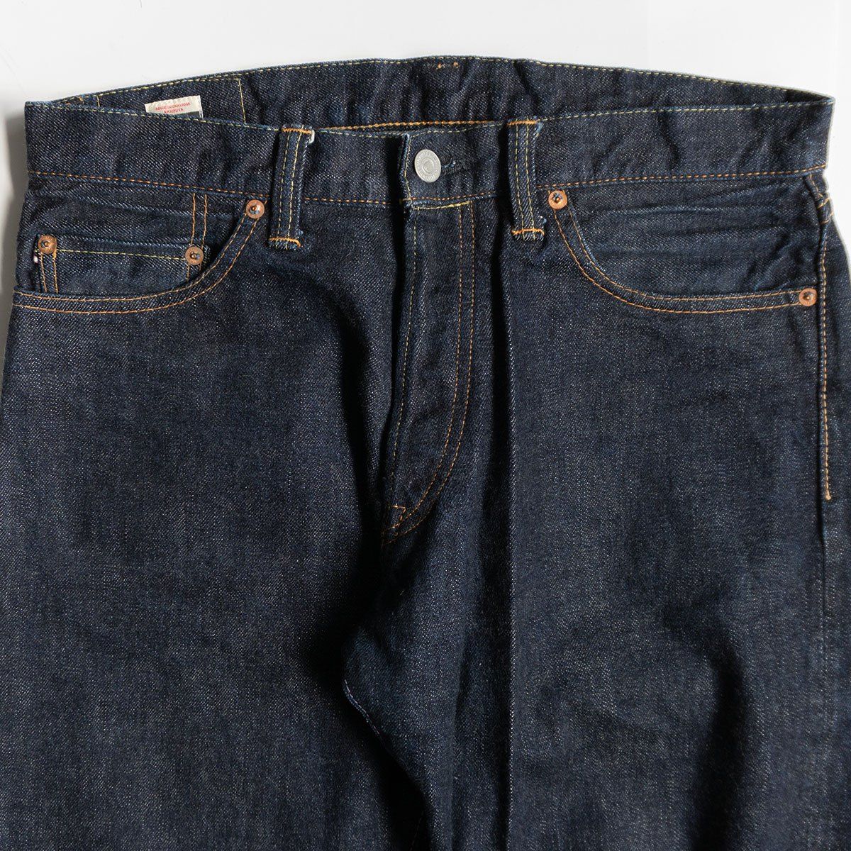 美品/濃紺】 桃太郎ジーンズ【0805SP/出陣スリムストレート ボタン