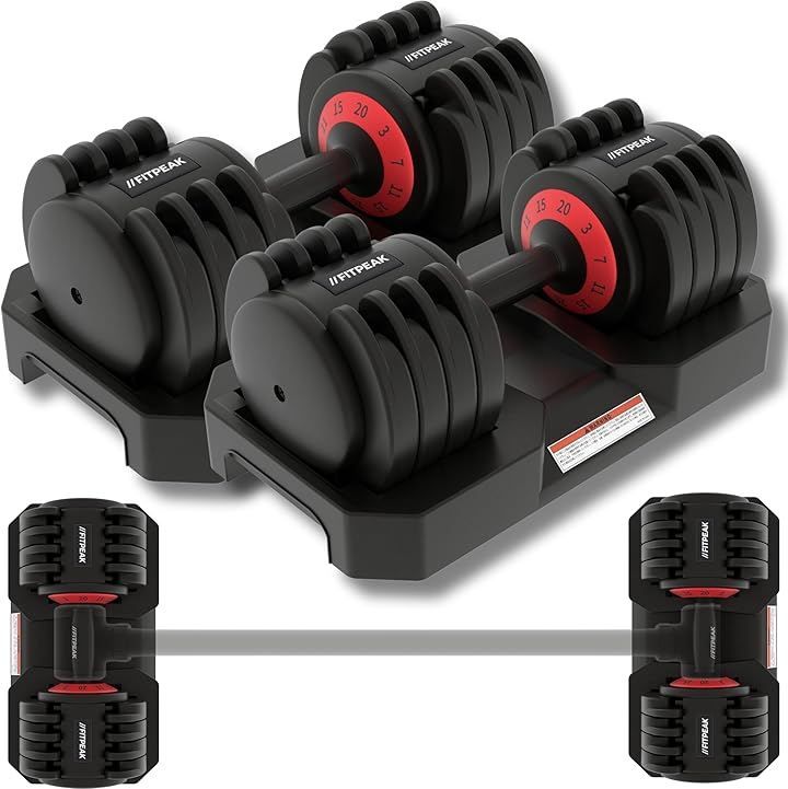 FITPEAK 可変式ダンベル 20kg 2個セット1.1秒で重量変更可能 ホーム 