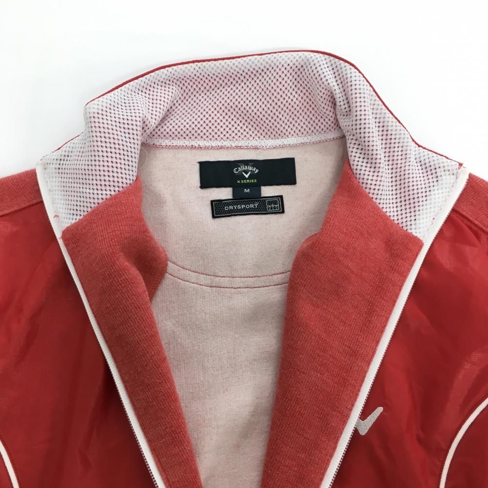 美品】キャロウェイ 切替ジャケット レッド 前身頃地模様 ロゴ白
