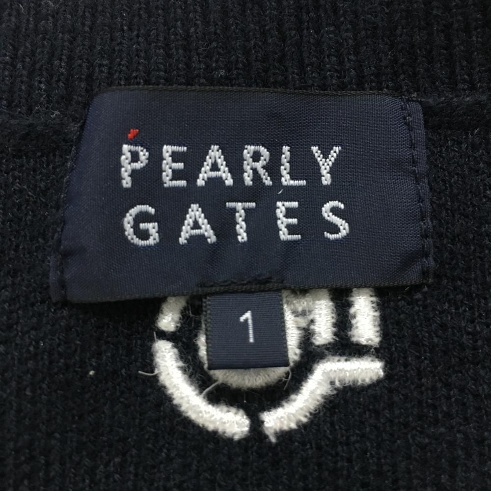 美品】パーリーゲイツ セーター ネイビー×白 ロゴ刺しゅう ニコちゃん