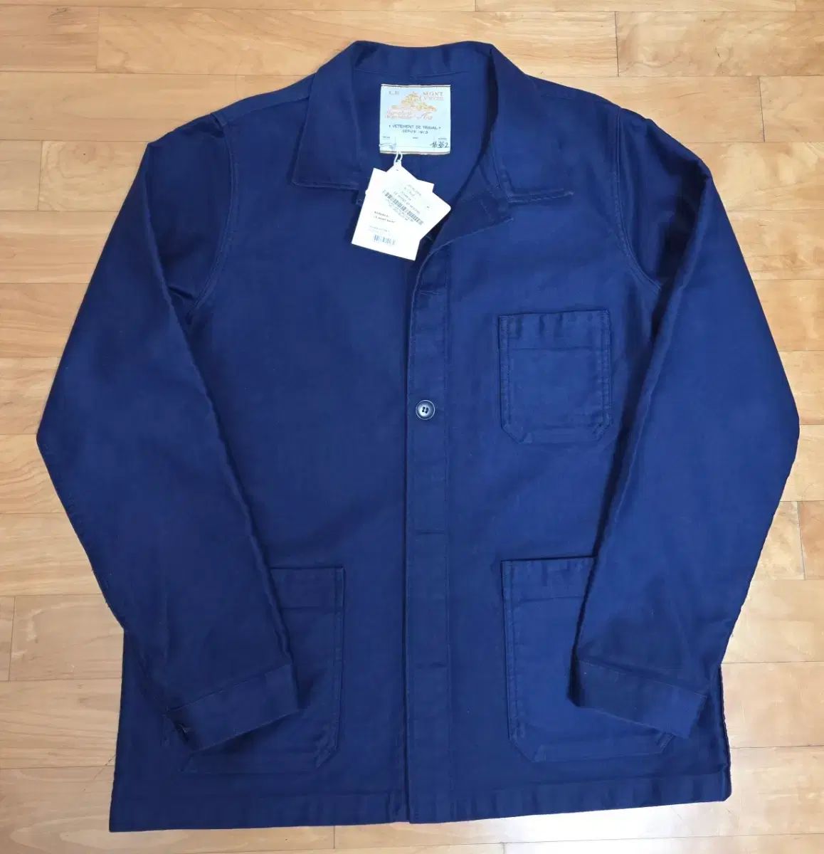 ルモンサンミッシェル モールスキン ワークジャケット ブルー サイズ