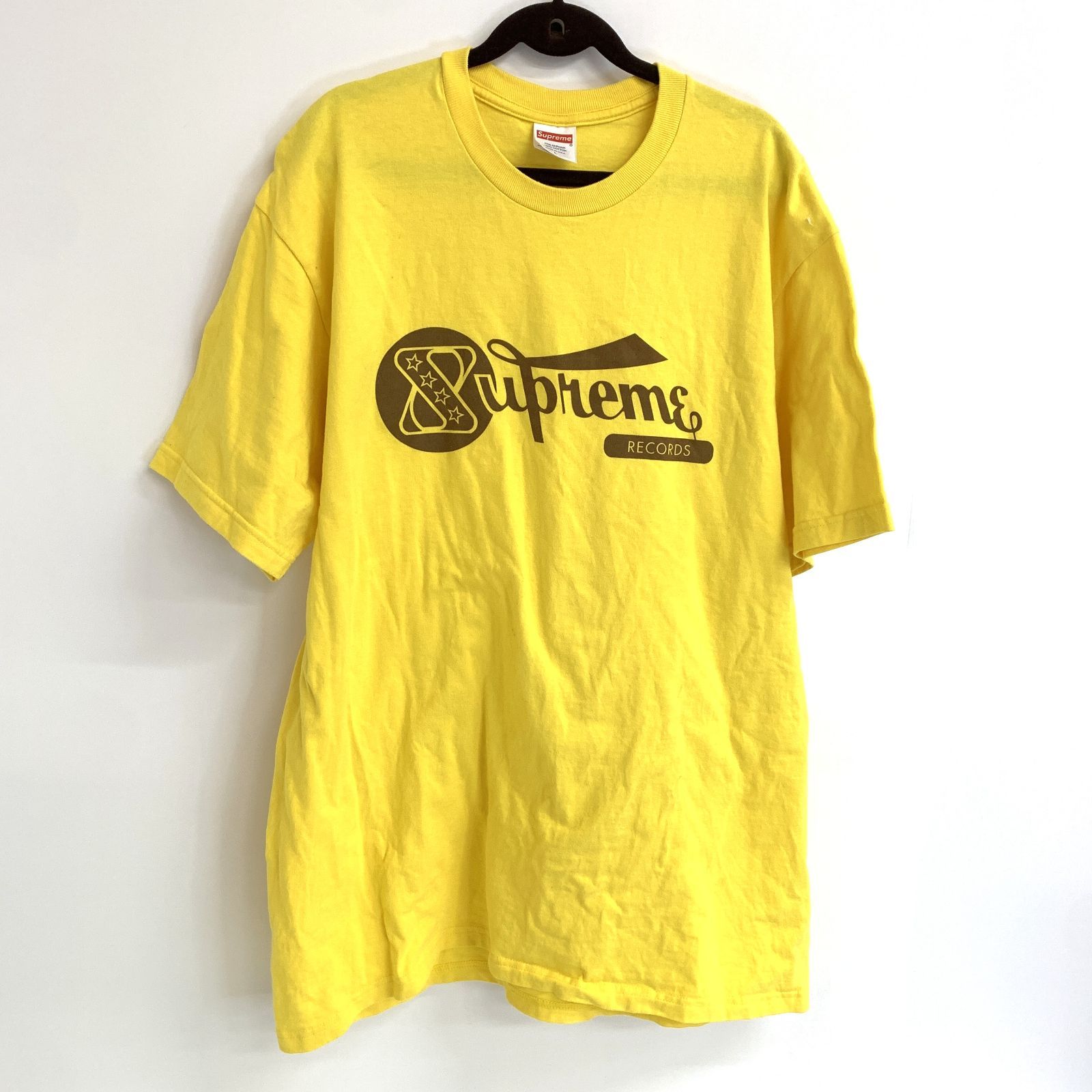 中古品】Supreme Records Tee Yellow L シュプリーム レコードTシャツ 
