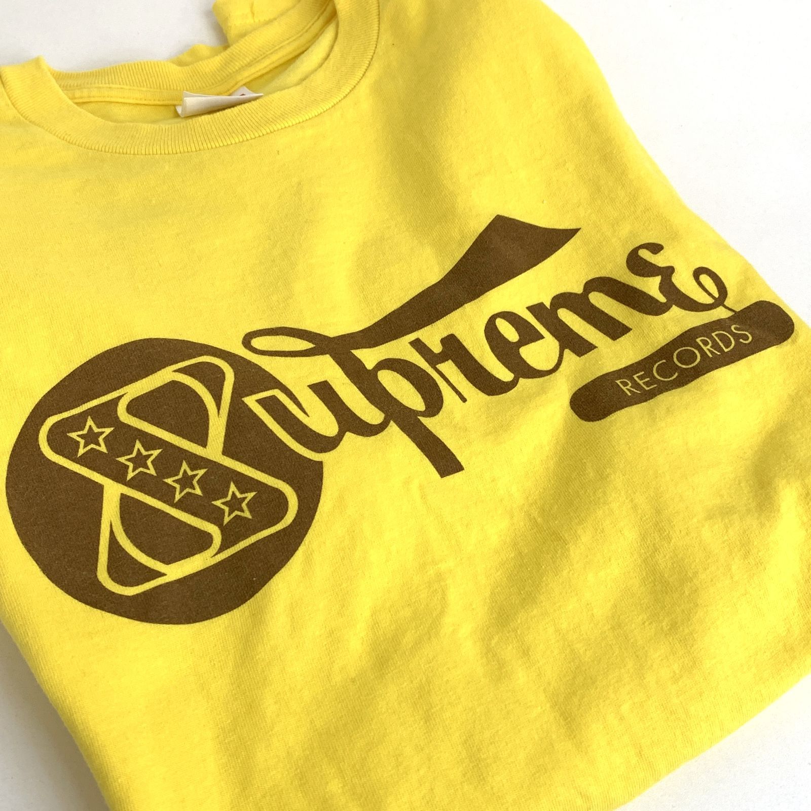中古品】Supreme Records Tee Yellow L シュプリーム レコードTシャツ 