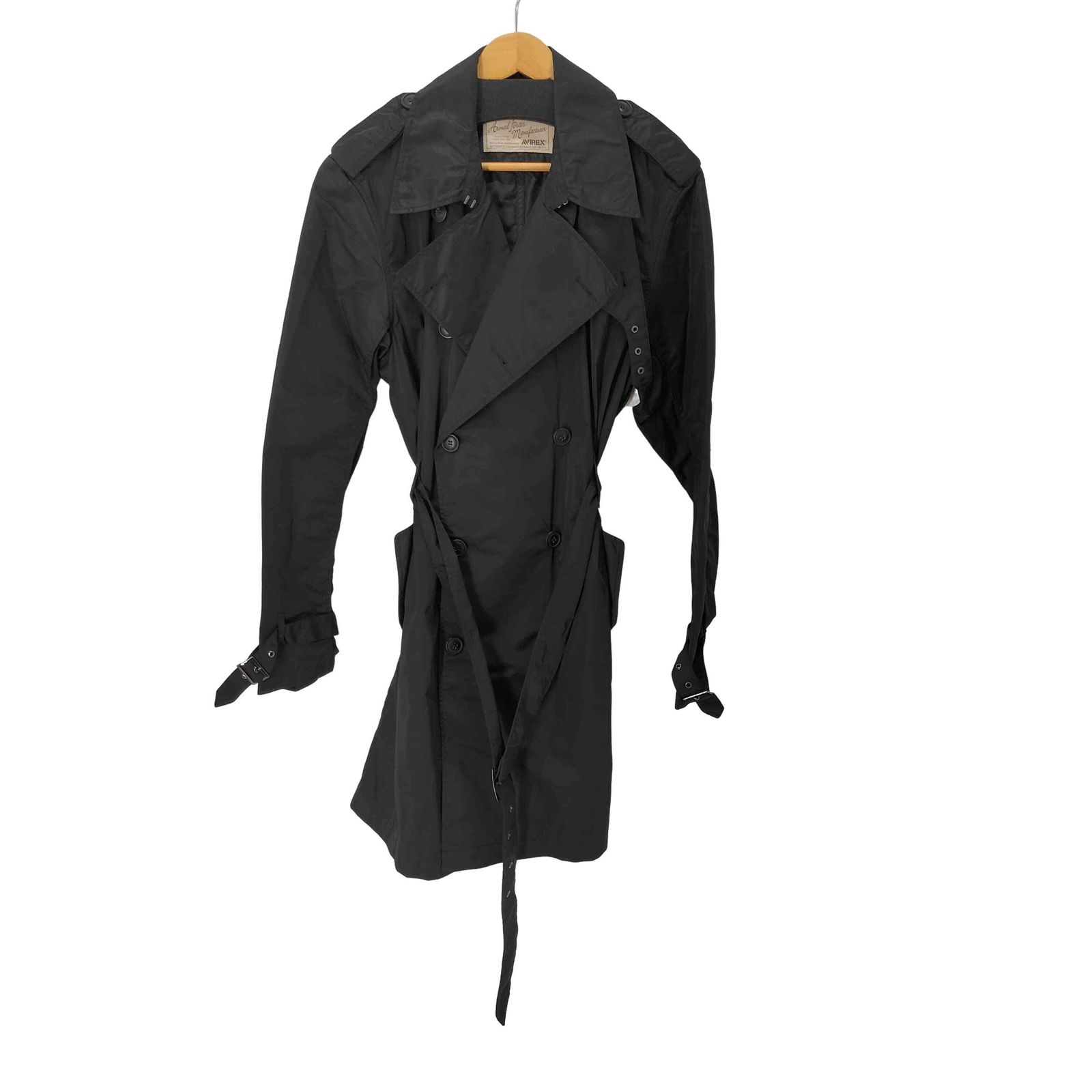 希少 AVIREX アヴィレックス フライトトレンチコート ベルト付 XL 黒 安価ファッション - 希少 AVIREX アヴィレックス フライトトレンチ