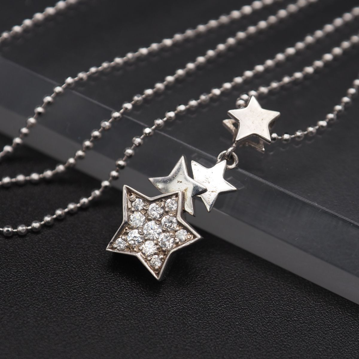 L931 GOLDEN DEW ダイヤモンド風 SV925 GD刻印 ペンダント ネックレス