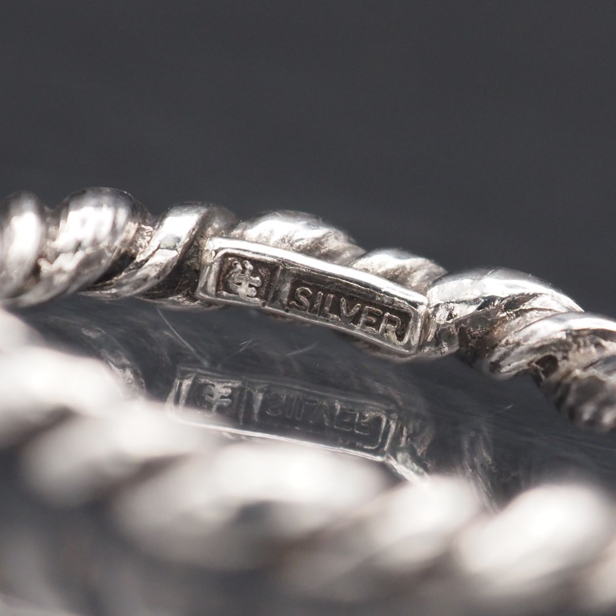 L656 ヴィンテージ SILVER 生刻印 リング デザイン シルバー 指輪 9号
