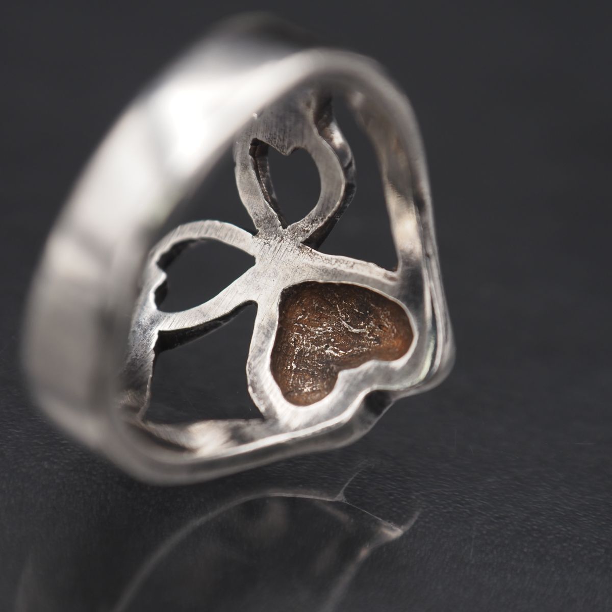 silver刻印 L626 ヴィンテージ 925刻印 リング クローバー デザイン シルバー 指輪