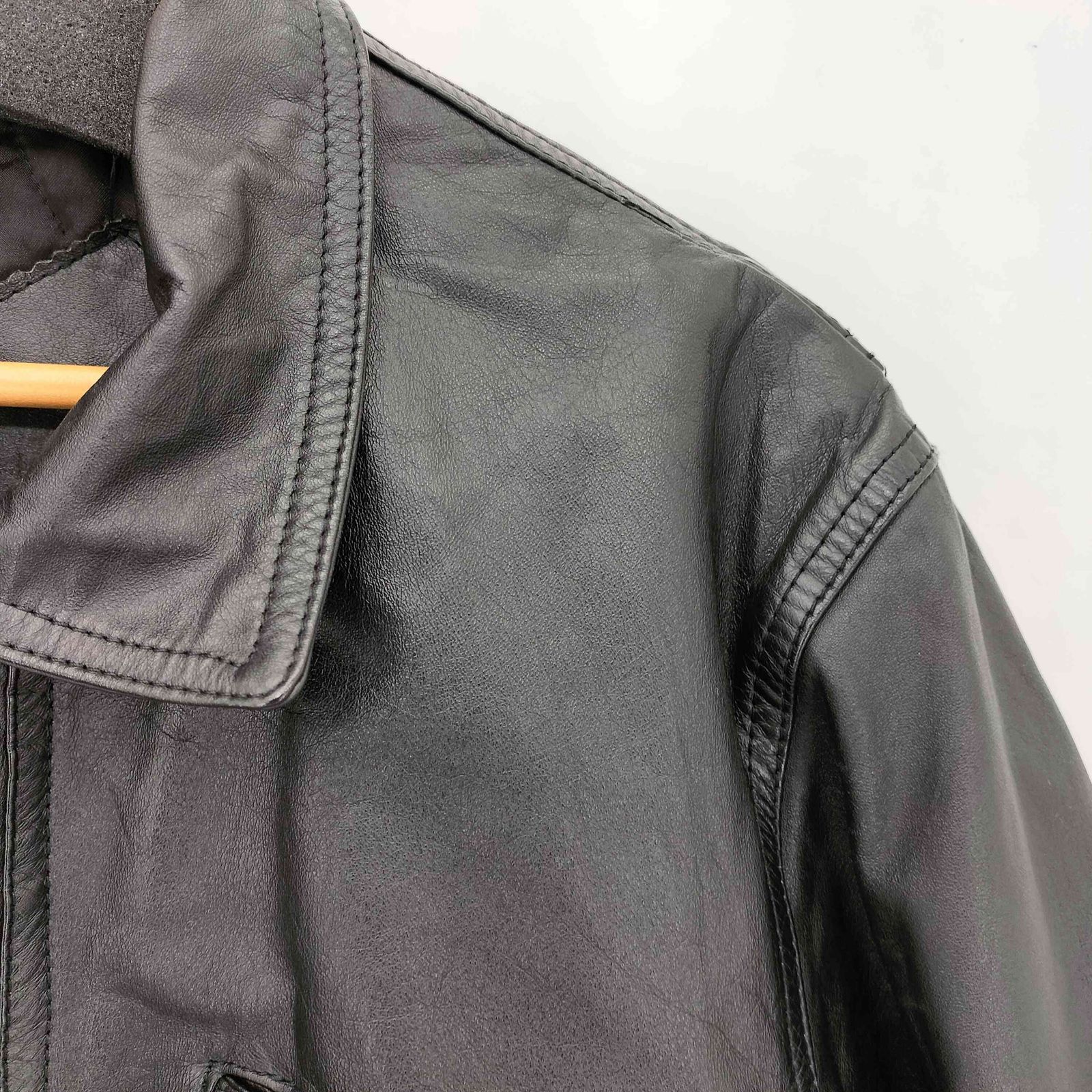 USED古着(ユーズドフルギ) ダブルブレスト レザーハーフコート メンズ 表記無 【中古】【ブランド古着バズストア】 ユーズドフルギ USED古着 カウレザー ハーフコート メンズ M - メルカリ