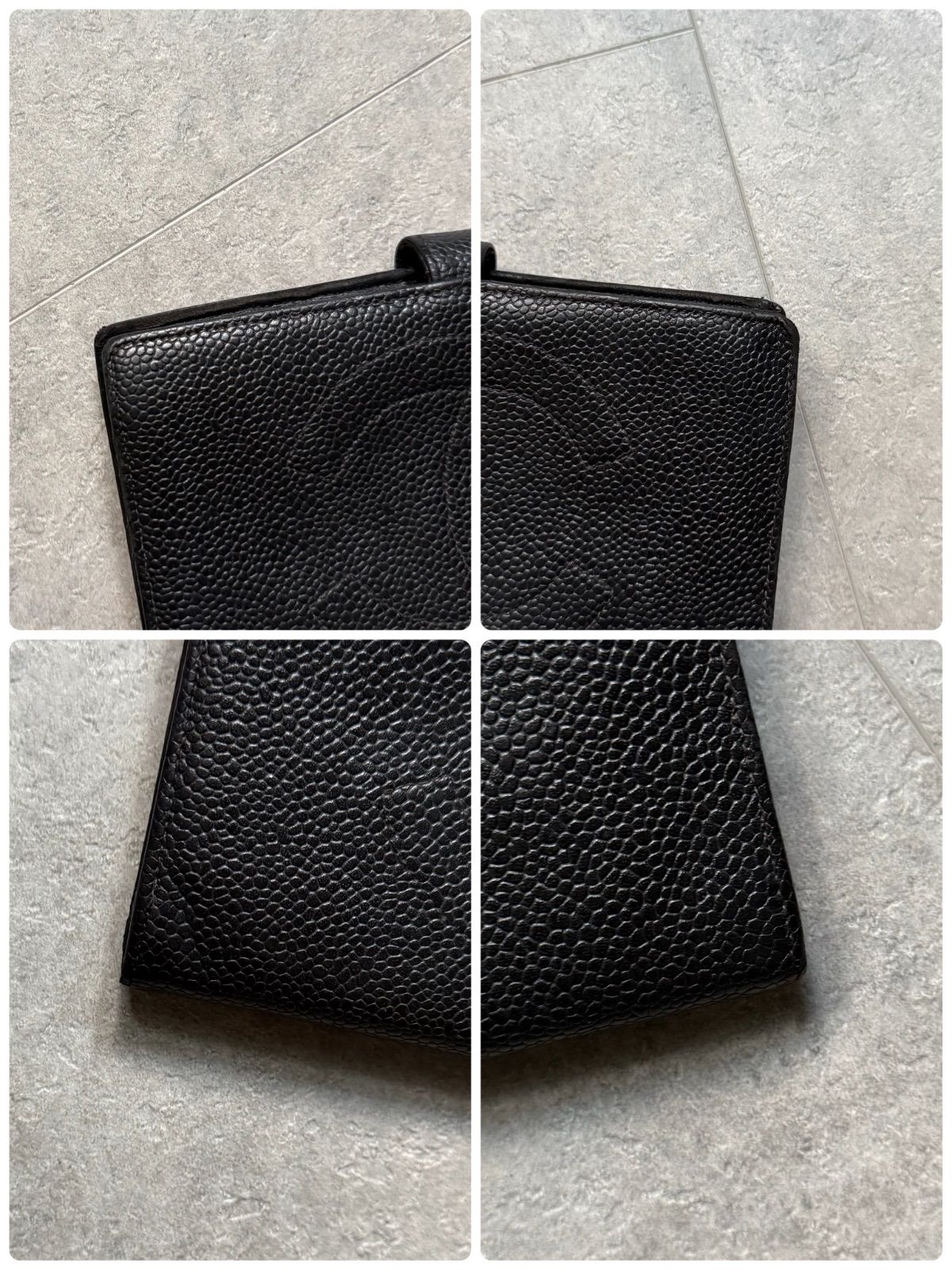 CHANEL シャネル キャビアスキン デカココ がま口 二つ折り財布