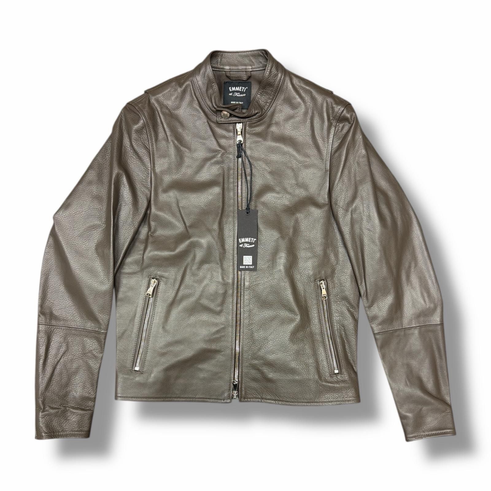 参考上代231000円 未使用 EMMETI KELSO SP CALF SKIN レザージャケット