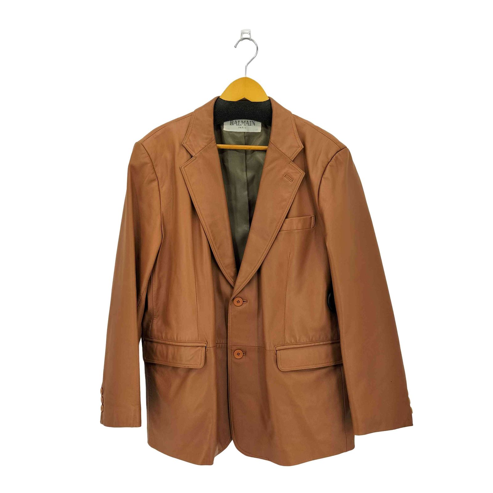 バルマン BALMAIN ラムレザーテーラードジャケット メンズ LL - メルカリ