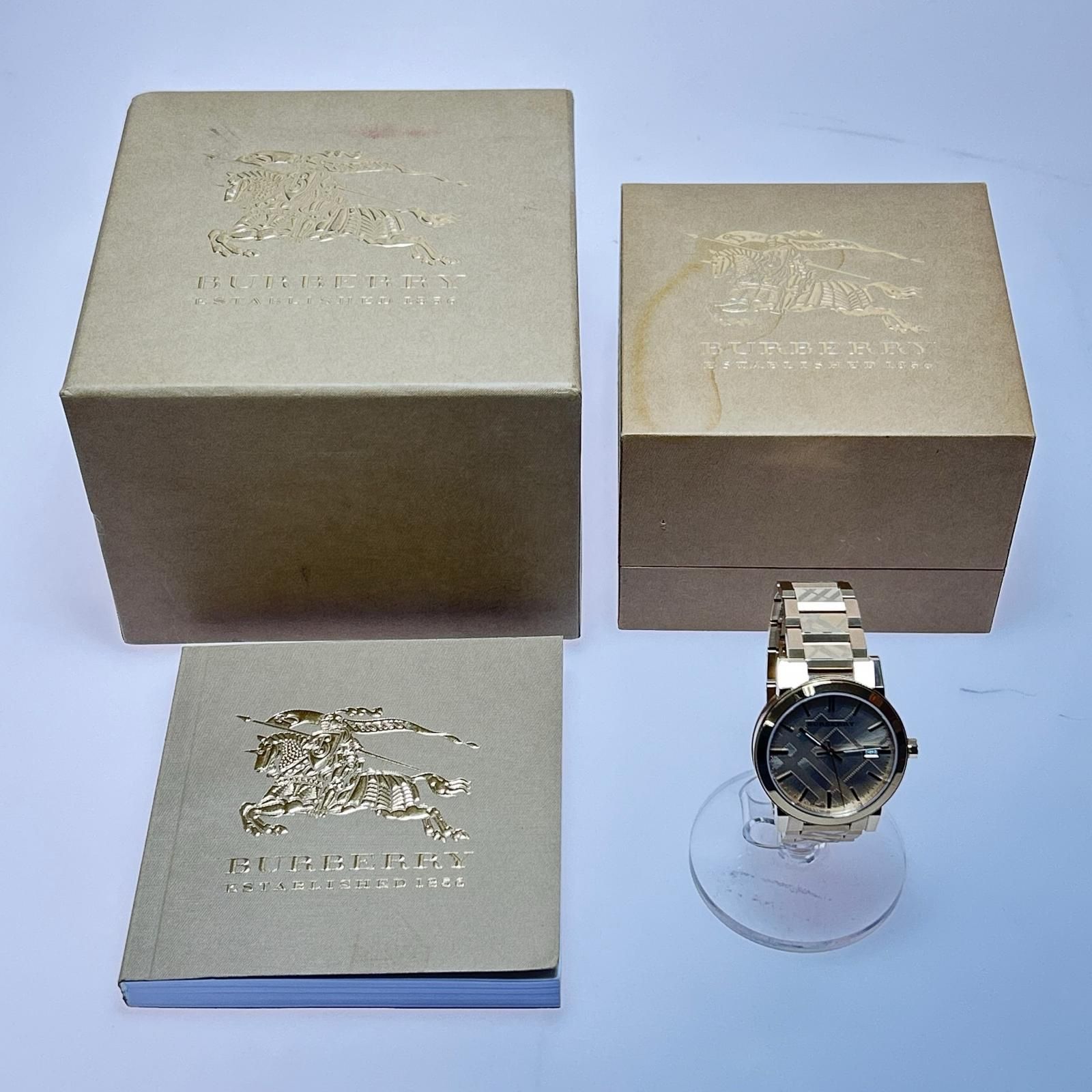 ▽▽BURBERRY バーバリー クォーツ オールゴールドカラー ステンレス 
