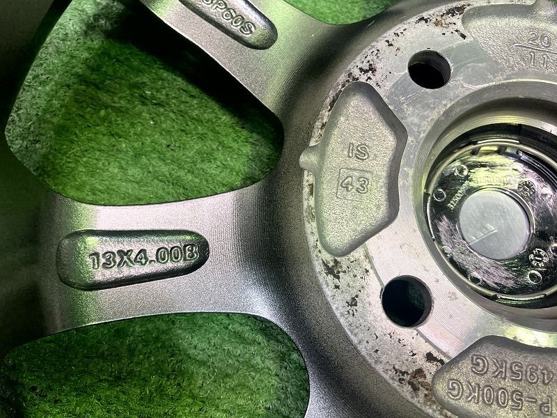 レーベン ホイール アルミ ダークシルバー 13インチ 4.00B 4穴 4本 100 +43