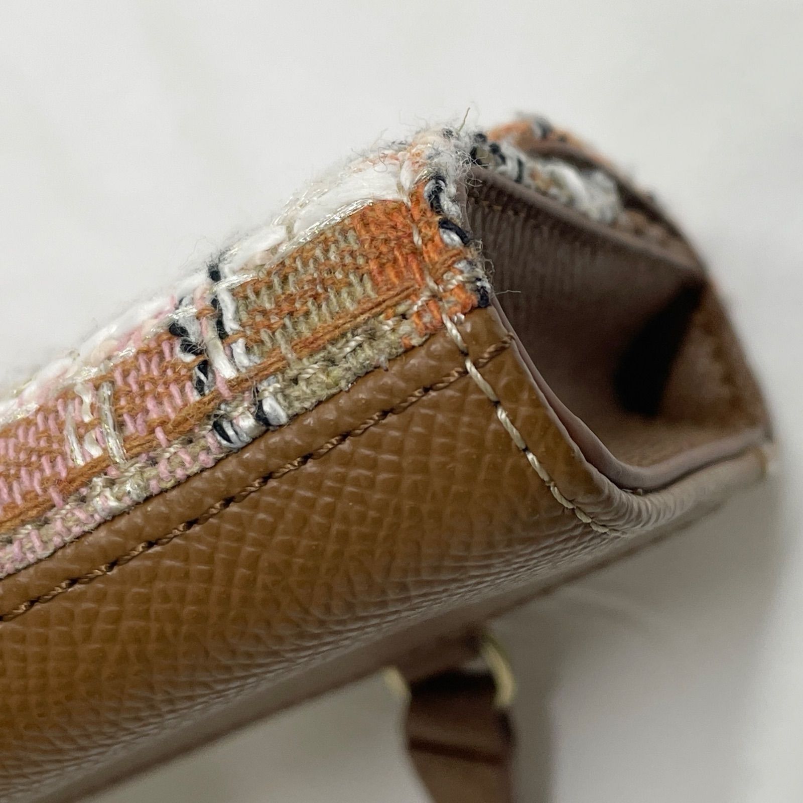 FURLA フルラ ミニバッグ チェーン ショルダーウォレット ツイード 