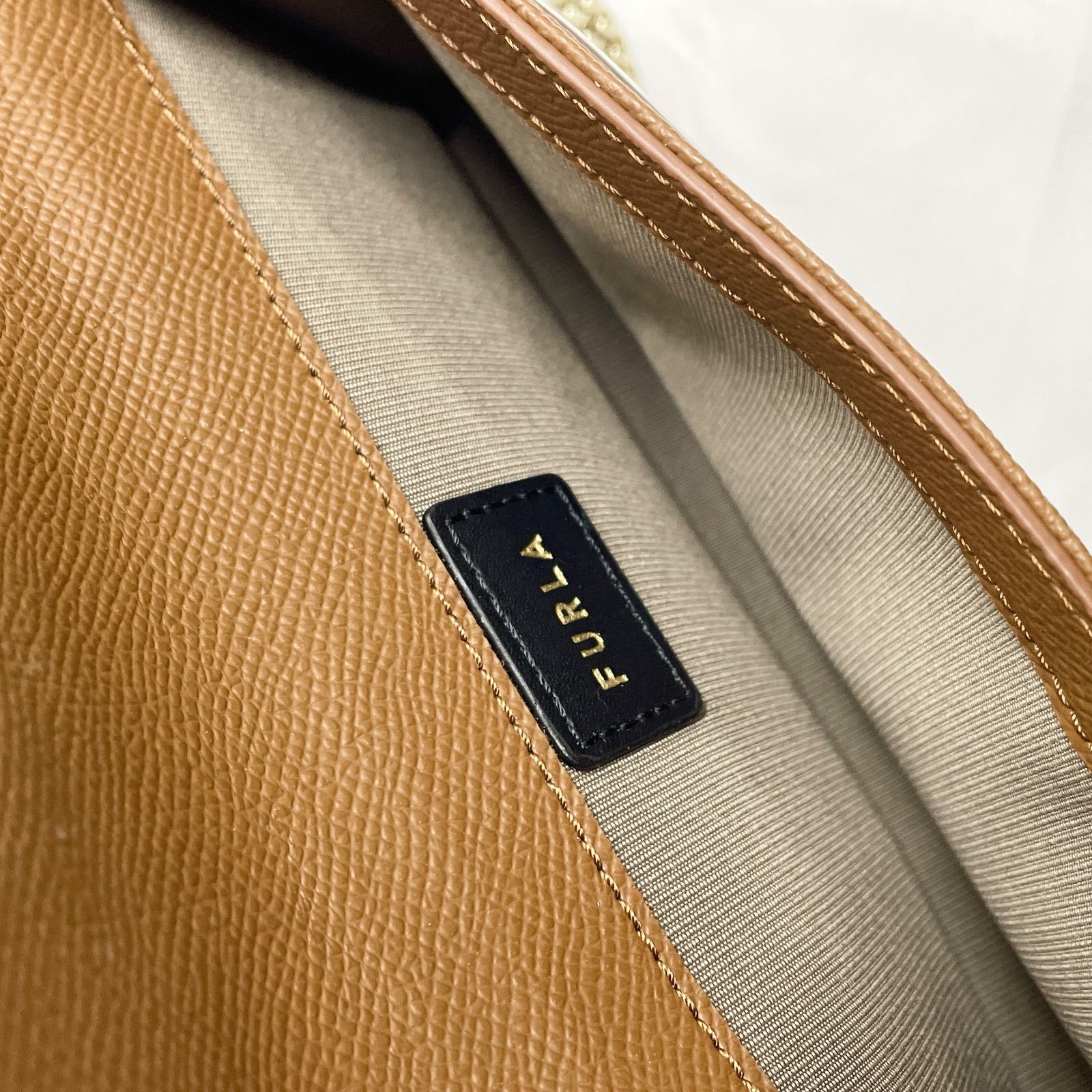FURLA フルラ ミニバッグ チェーン ショルダーウォレット ツイード 