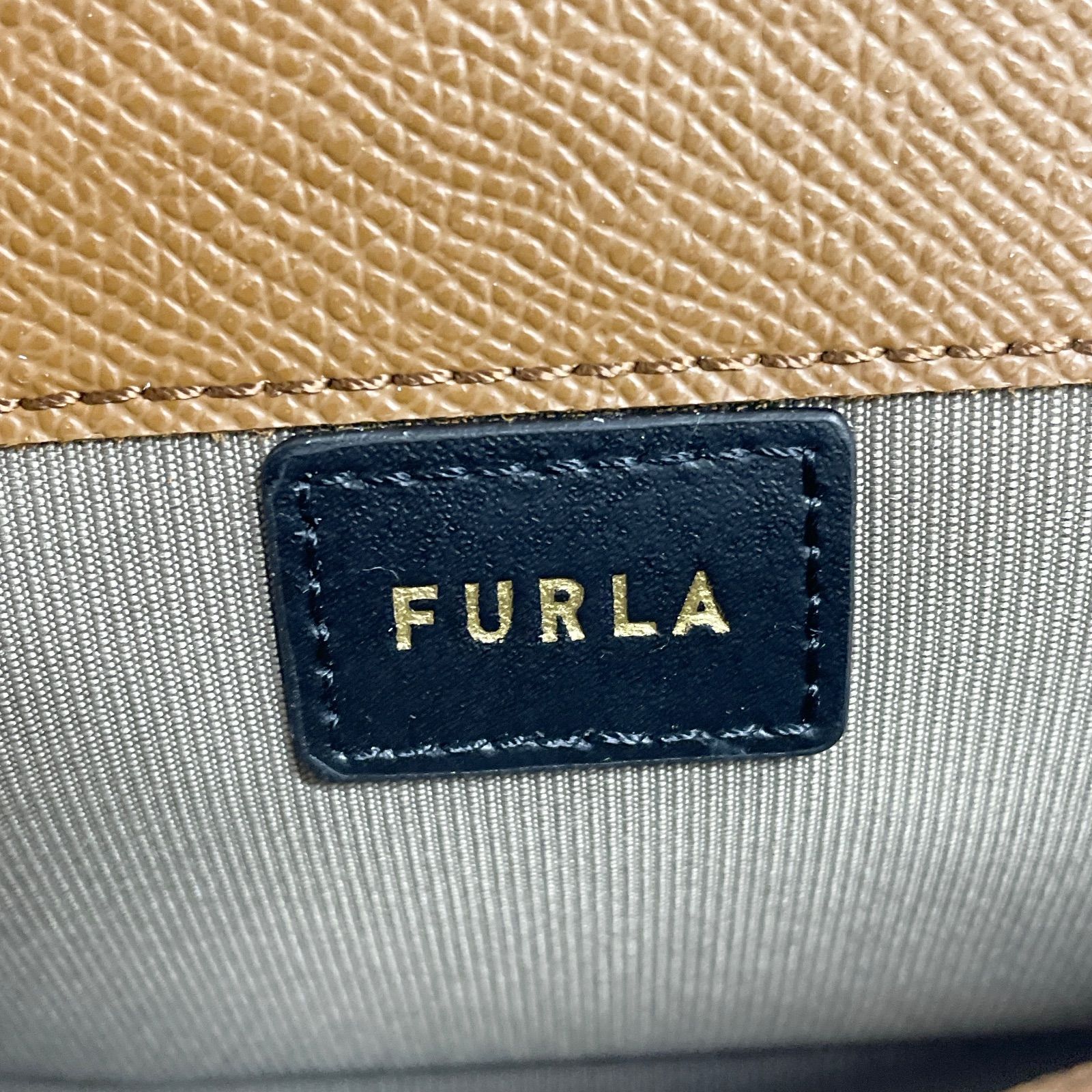 FURLA フルラ ミニバッグ チェーン ショルダーウォレット ツイード 
